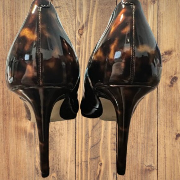Nine West Leather Tortoise Stilletos Size 10 - Picture 3 of 11